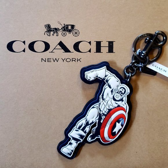 Coach│Marvel Captain America Bag Charm - NWT!